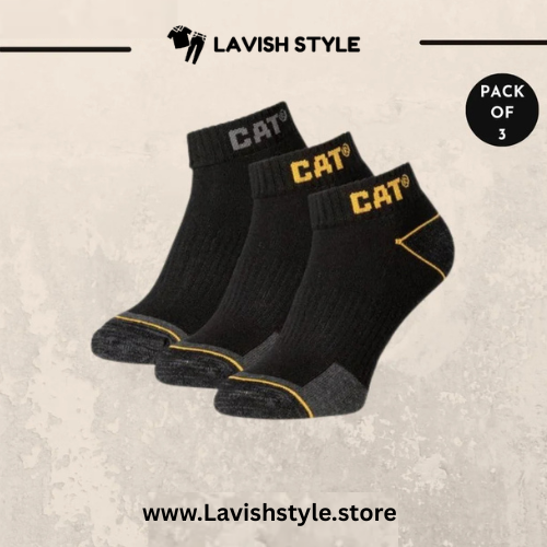LS Branded C-a-t Ankle Socks (Pack Of 3)