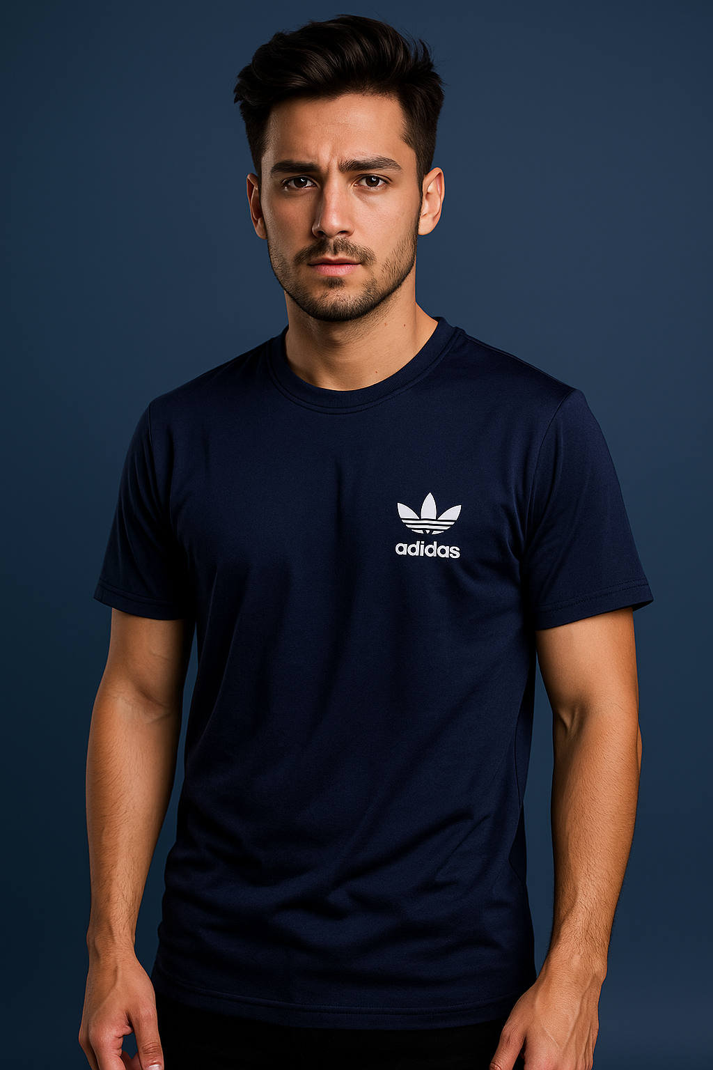 A-d-i-d-a-s imported Navy Blue Dri-Fit T-Shirt