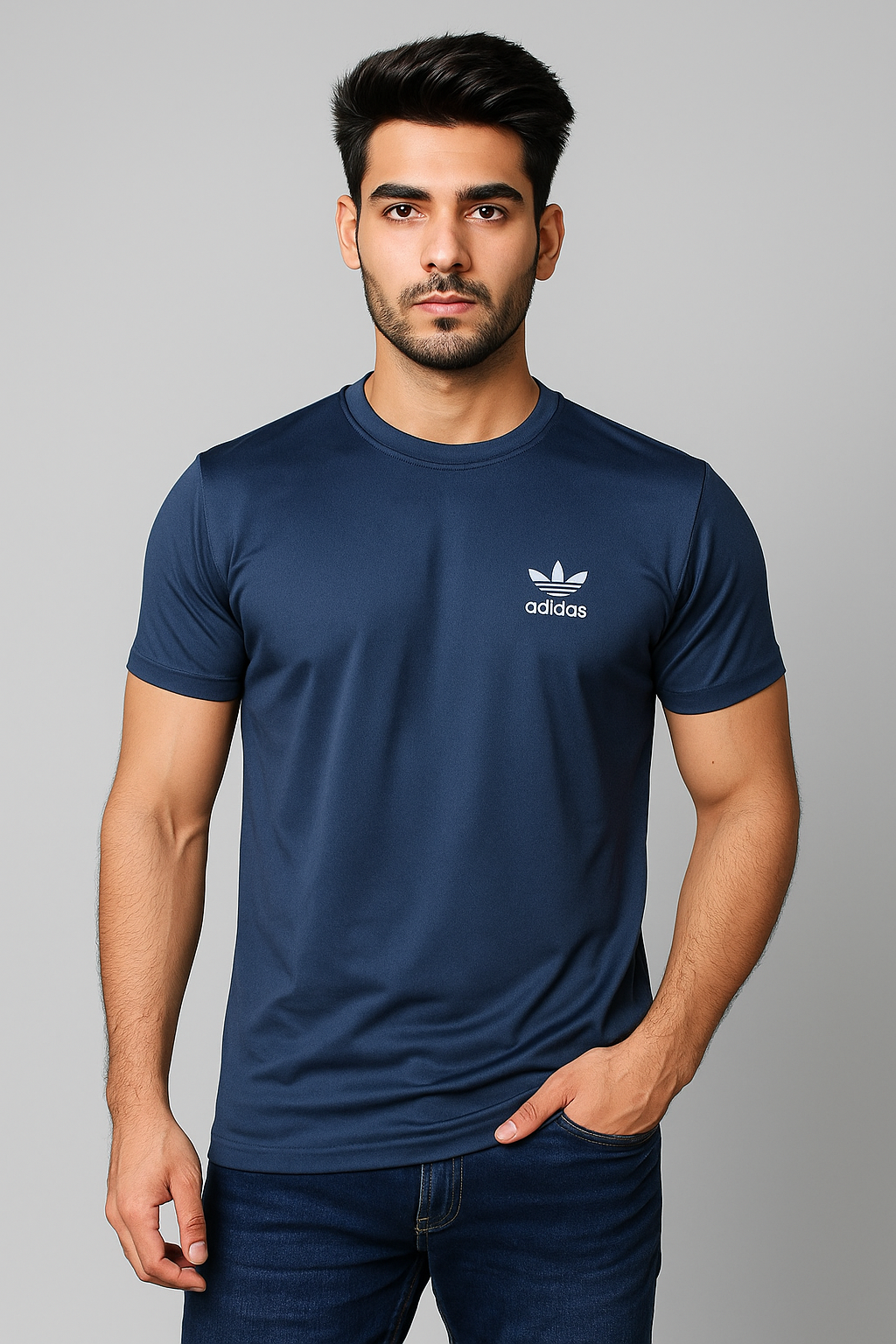 A-d-i-d-a-s imported Blue Dri-Fit T-Shirt β Premium Comfort & Athletic Style