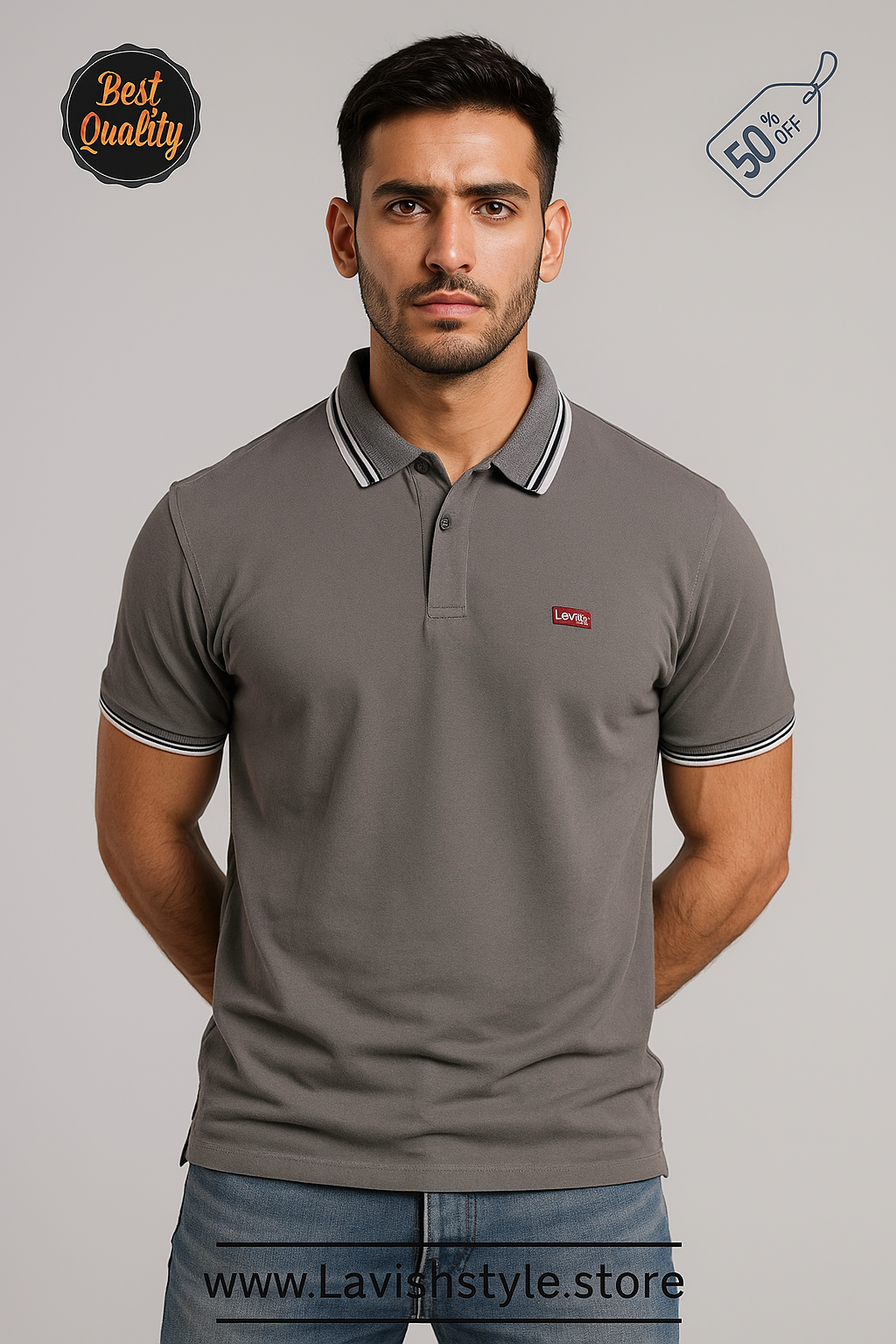 Levi's Polo grey colour T-Shirt – Premium Comfort & Style
