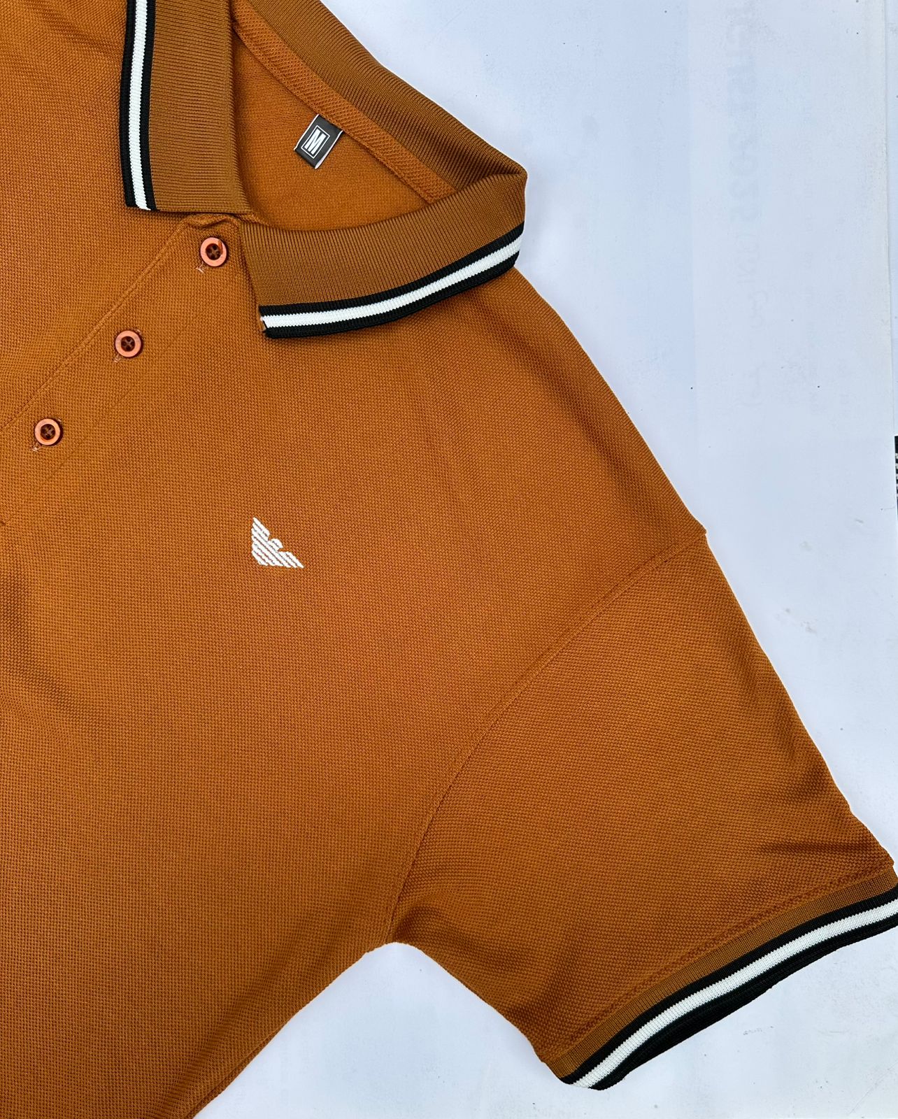 Men’s Rust Polo Shirt – Premium Quality with Contrast Collar