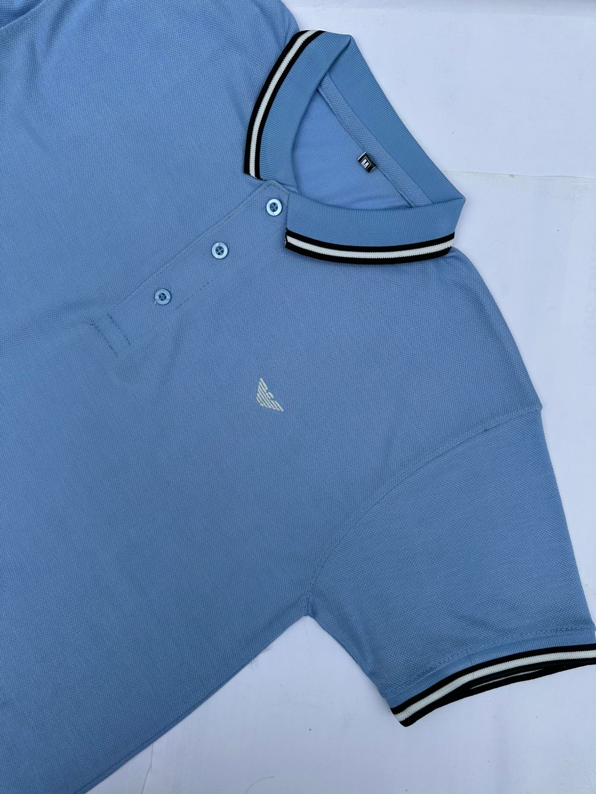 Men’s Sky Blue Polo Shirt – Cool & Stylish with Contrast Collar
