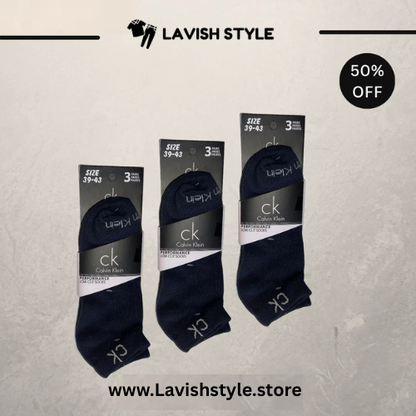 LS branded C-K Ankle Socks (Pack Of 3)
