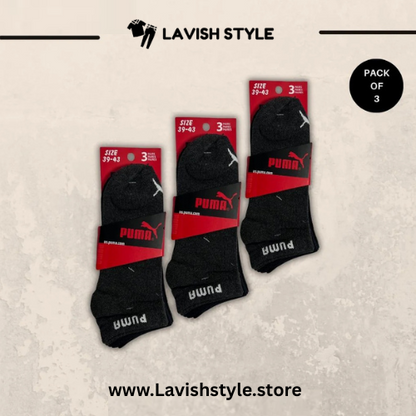 LS branded P-u-m-a Ankle Socks (Pack Of 3)