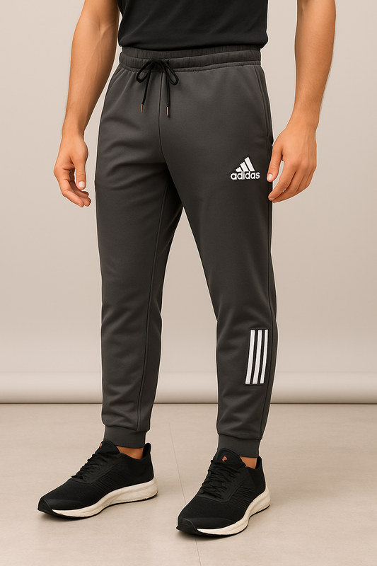 A-d-i-d-a-s Dri-FIT Dark Charcoal Gray Joggers