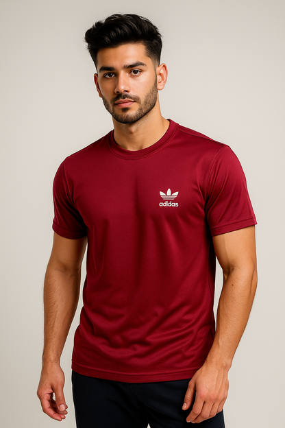 A-d-i-d-a-s imported Maroon Dri-Fit T-Shirt – Performance & Style Combined