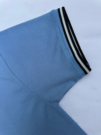 Men’s Sky Blue Polo Shirt – Cool & Stylish with Contrast Collar