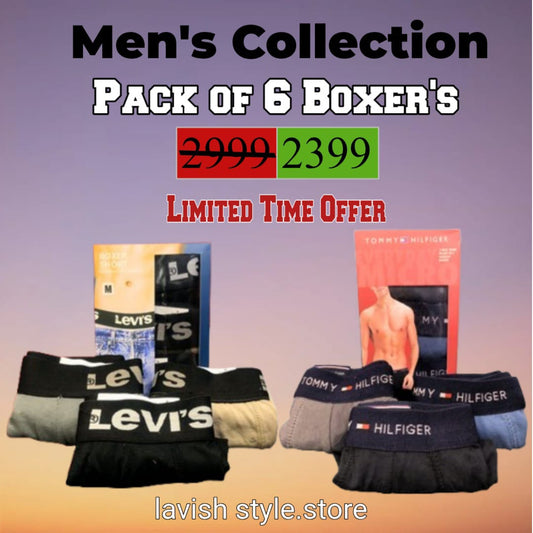 Men's Cotton Boxer Shorts (Pack of 6) - Affordable Deal